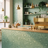Mini Hexagon 3D Pastelgroen - cafe sfeerfoto