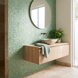 Mini Hexagon 3D Pastelgroen - badkamer sfeerfoto