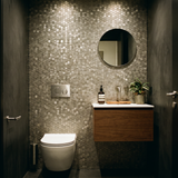 Mini Hexagon 3D Zilver - wc sfeerfoto
