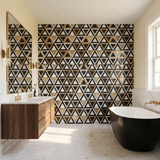 Driehoek Zwart Wit-Goud - badkamer sfeerfoto