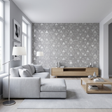 Driehoek Grijs Zilver - woonkamer sfeerfoto