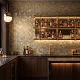 Hexagon mozaiek goud bar