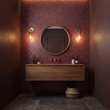 Hexagon mozaiek bordeaux toilet