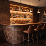 Clover Brown wandpaneel als bar-achterwand