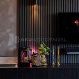 AkuPanel Zwart Eiken Hout | 300cm x 60cm | 1-zijdig écht houtfineer