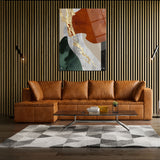 Canvas | Plexiglas Schilderij - Abstract Gold Orange