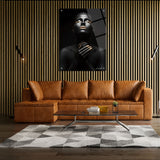 Canvas | Plexiglas Schilderij - Gold Lip Girl 2