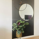 Akupanel zwart eiken achter spiegel