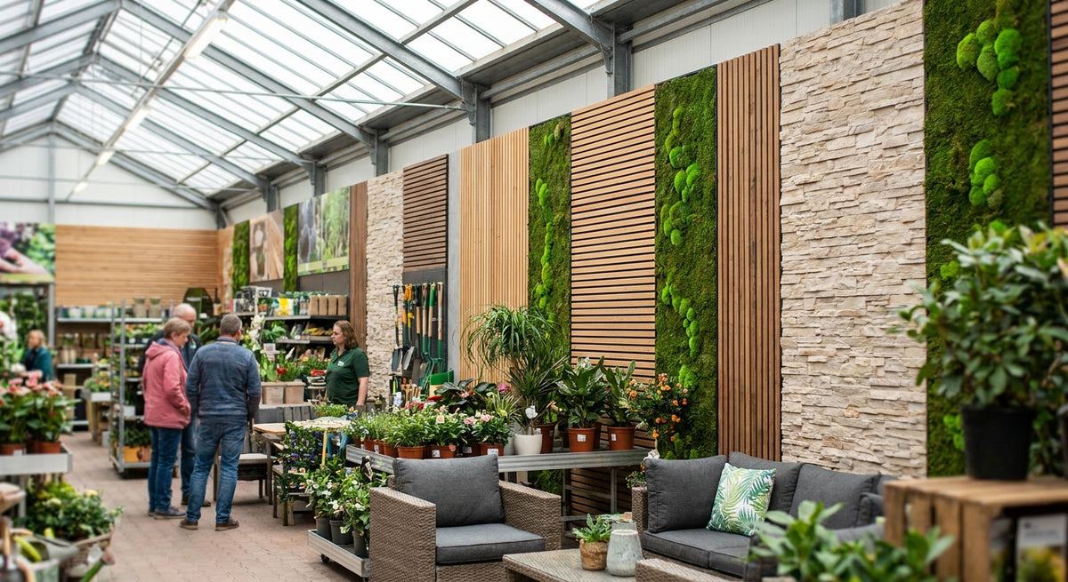 Wandpanelen voor een tuincentrum of kwekerij