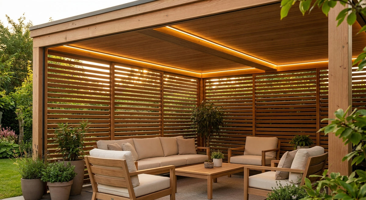 Houten panelen voor overkapping en veranda