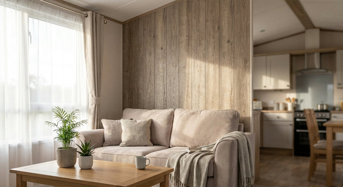 Wandpanelen voor een stacaravan of chalet