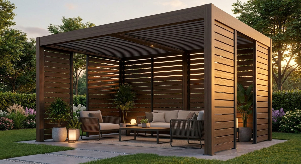 Composiet buitenpanelen voor een overkapping tuin