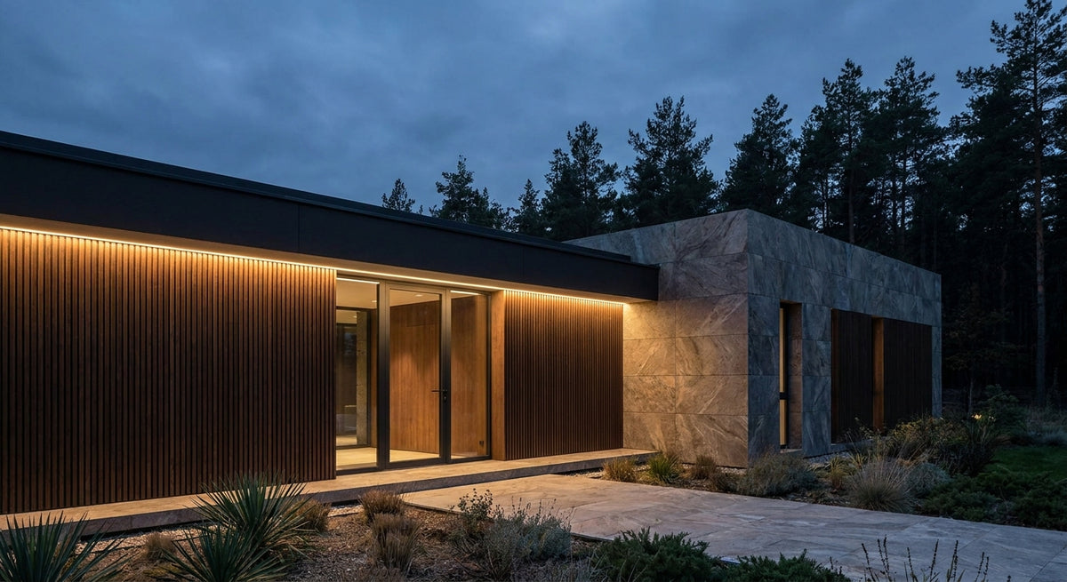 Wandpanelen voor een moderne villa buitenkant