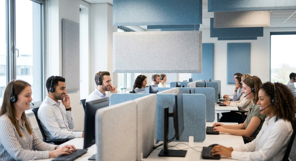 Akoestische panelen voor een callcenter: geluid verminderen
