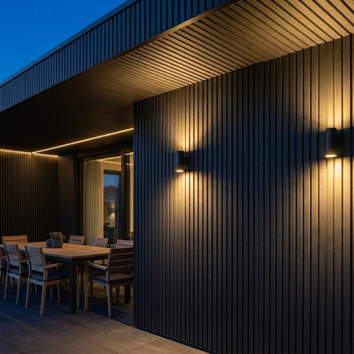 Buitenpanel Zwart 290 cm composiet gevelbekleding als wandbekleding onder de veranda