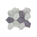 Zelfklevende Mozaïektegels Metaal | Polygoon Grijs | 30×26,2 cm | Keuken, Bad & WC