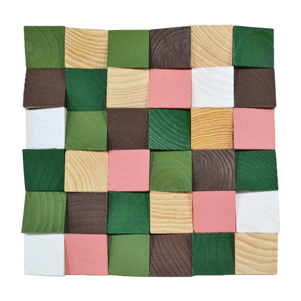 Houten Mozaïekpaneel | Rich Pine | 30×30 cm | Hout | Tegel