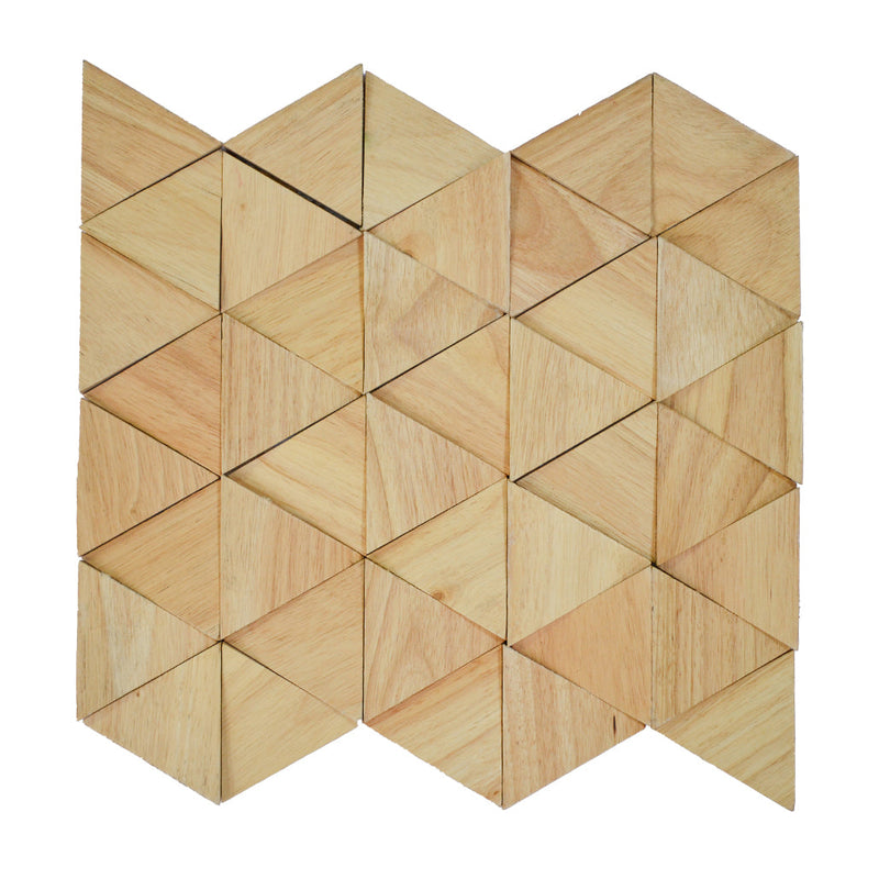 Houten Mozaïekpaneel | Rubberwood Compact | 28×30 cm | Hout | Tegel