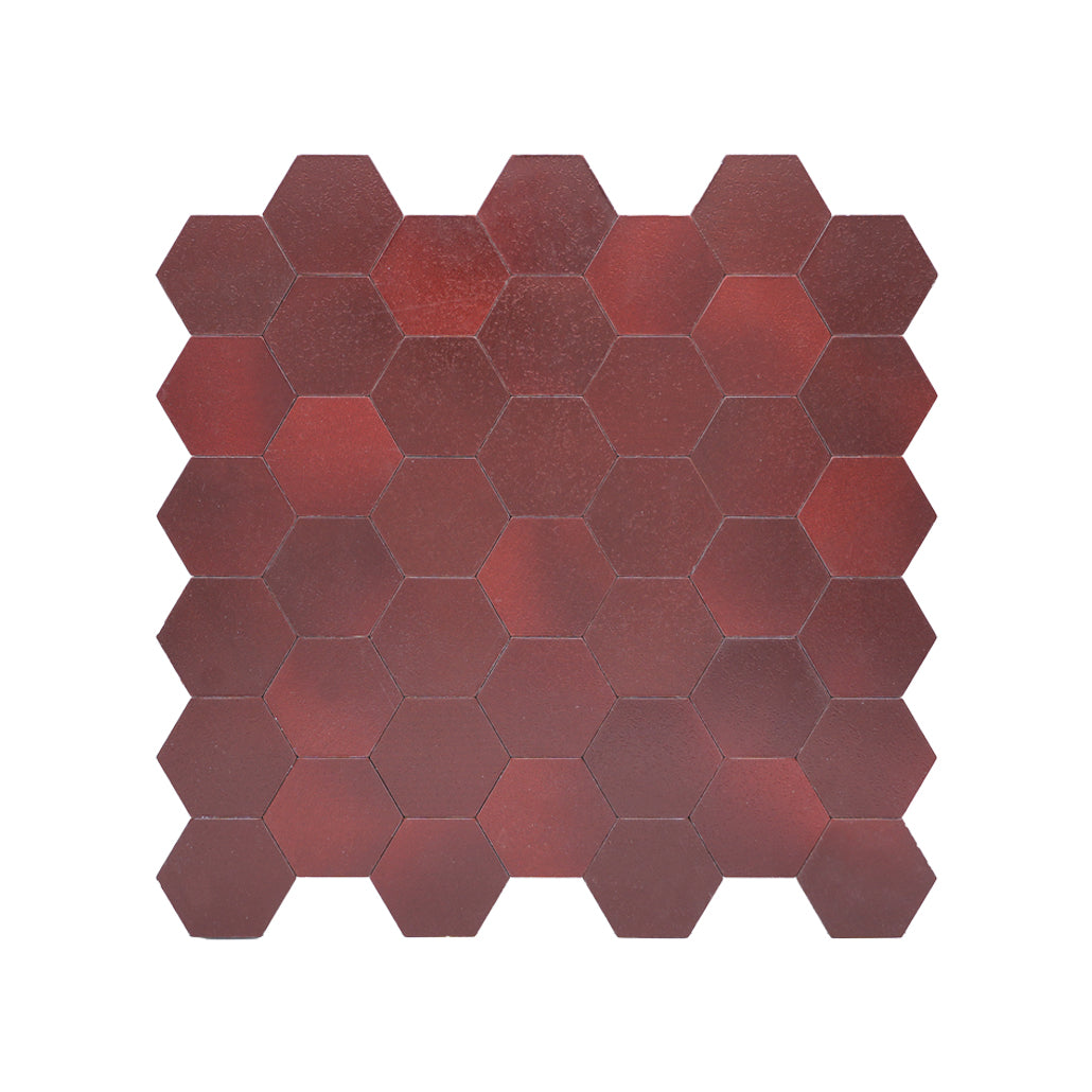 Zelfklevende Mozaïektegels Metaal Hexagon Bordeaux 28,8×29,2 cm keukenachterwand