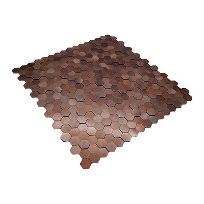 Mini Hexagon 3D Donkerkoper mozaiek productfoto glans 3