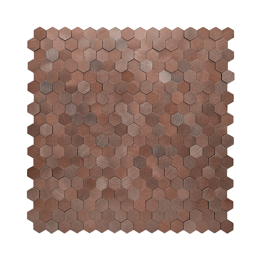Mini Hexagon 3D Donkerkoper mozaiek productfoto glans 1