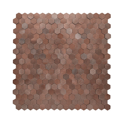 Mini Hexagon 3D Donkerkoper mozaiek productfoto glans 1