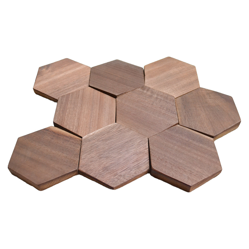 3D Houten Wandpaneel, Walnoot Tropical | 26×30 cm