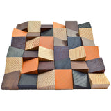 Houten Mozaïekpaneel | Bold Pine | 30×30 cm | Hout | Tegel
