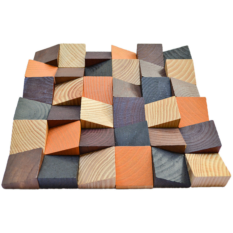 Houten Mozaïekpaneel | Bold Pine | 30×30 cm | Hout | Tegel