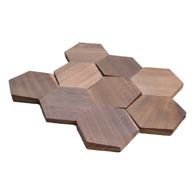 3D Houten Wandpaneel, Walnoot Tropical | 26×30 cm