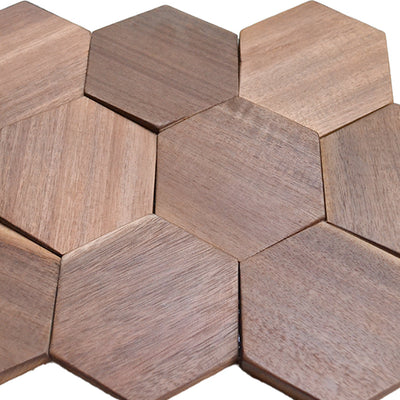 3D Houten Wandpaneel, Walnoot Tropical | 26×30 cm