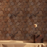 Houten Mozaïekpaneel | Walnoot Velvet | 31×30 cm | Hout | Tegel