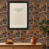 Houten Mozaïekpaneel | Lava Mix | 30×30 cm | Hout | Tegel