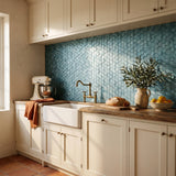 Zelfklevende Mozaïektegels Metaal | Hexagon Blauw | 28,8×29,2 cm | Keuken, Bad & WC