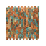 Zelfklevend Mozaïekpaneel | Steenstrip 3D Patina Koper | 30×29,8 cm | Metaal