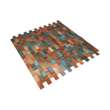 Zelfklevend Mozaïekpaneel | Steenstrip 3D Patina Koper | 30×29,8 cm | Metaal
