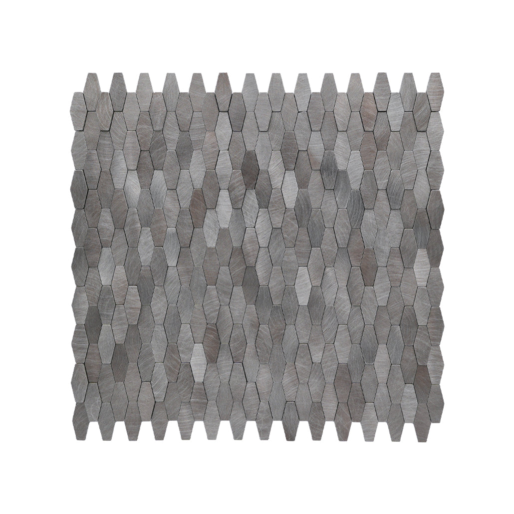 Zelfklevende Mozaïektegels Metaal Picket 3D Grijs 31×30 cm keukenachterwand