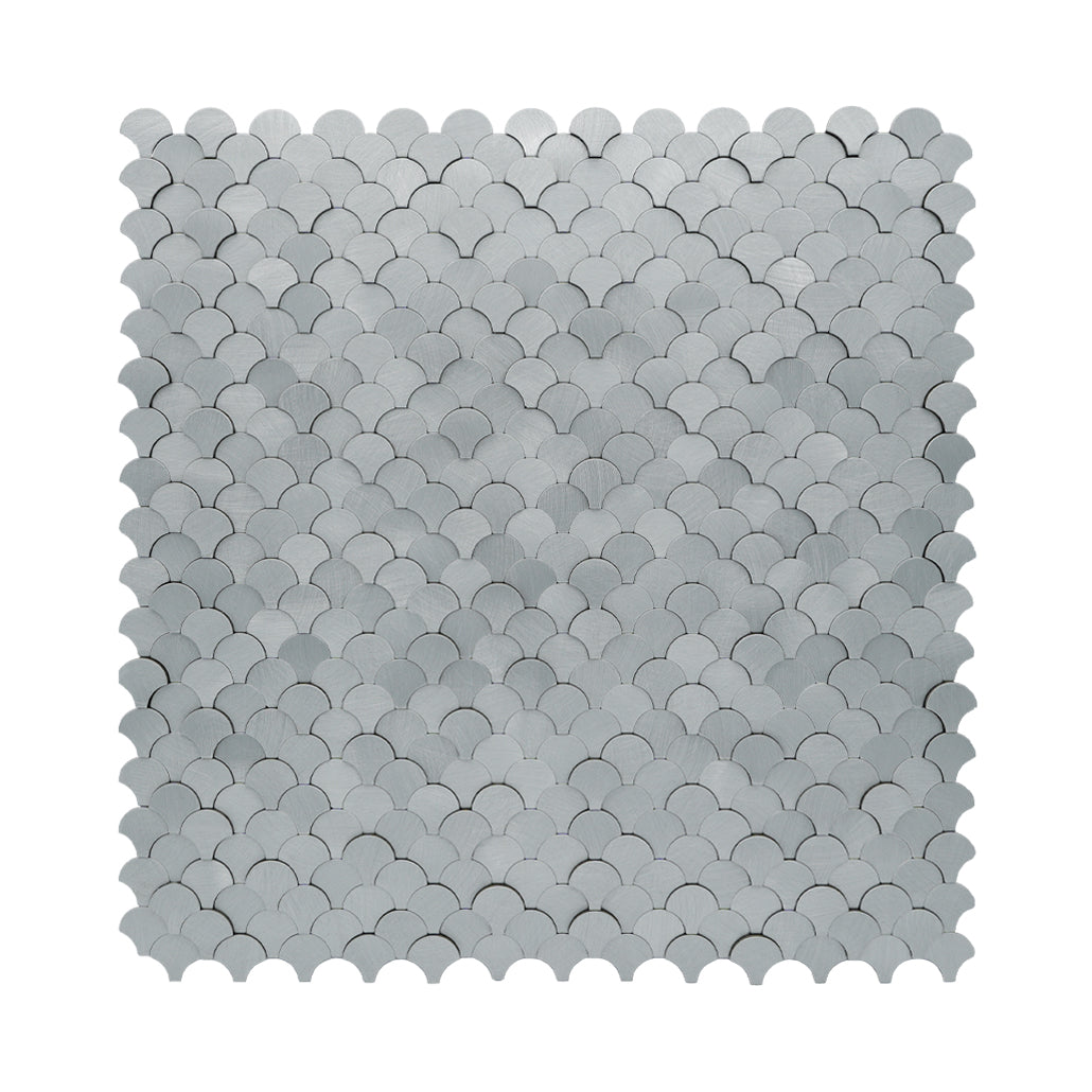Zelfklevende Mozaïektegels Metaal Visschub Zilver 28,8×29,8 cm keukenachterwand