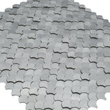 Zelfklevend Mozaïekpaneel | Visschub Zilver | 28,8×29,8 cm | Metaal