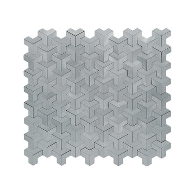 Zelfklevende Mozaïektegels Metaal Trifold 3D Zilver 30,3×28 cm keukenachterwand