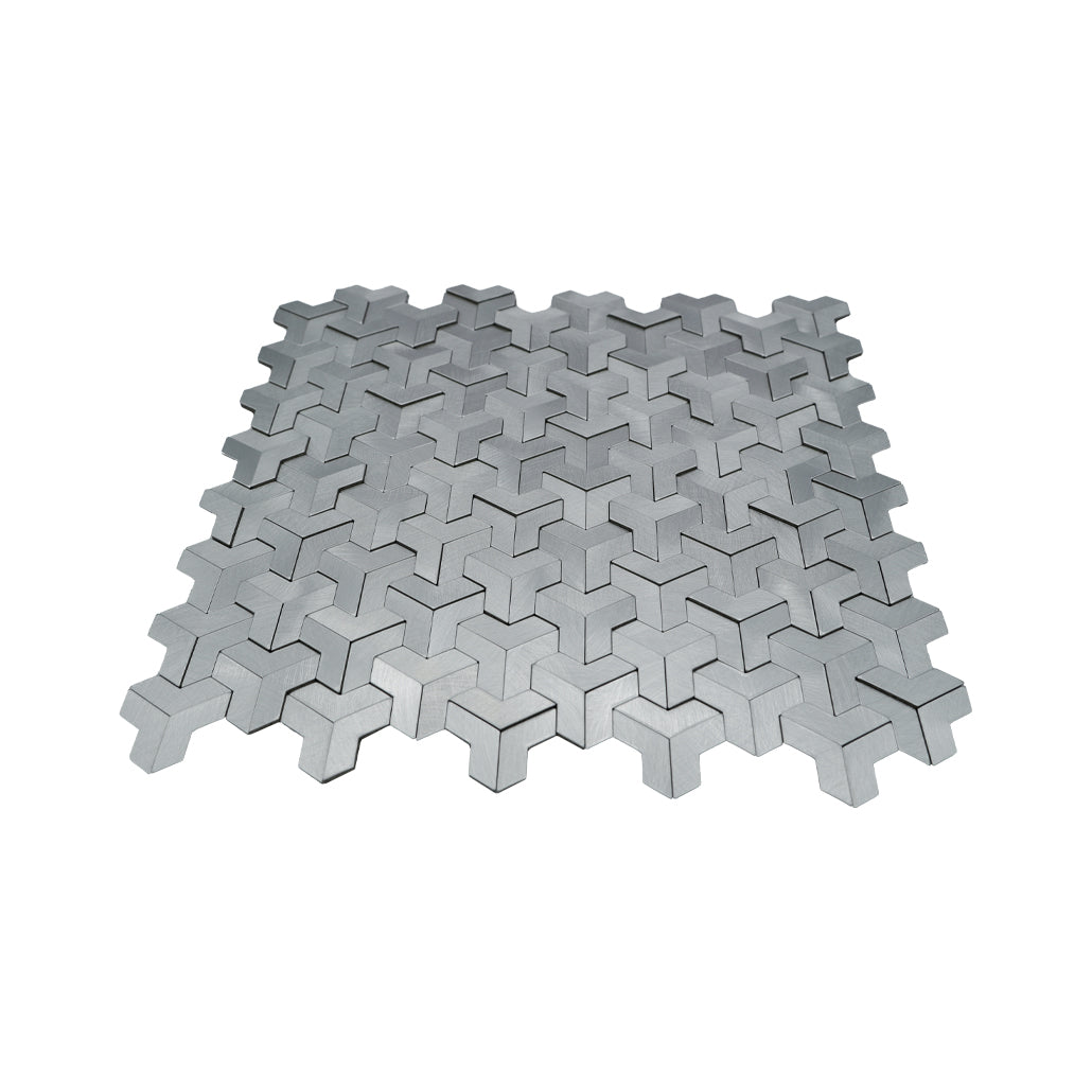 Zelfklevende mozaïektegel Trifold 3D Zilver - productfoto 2