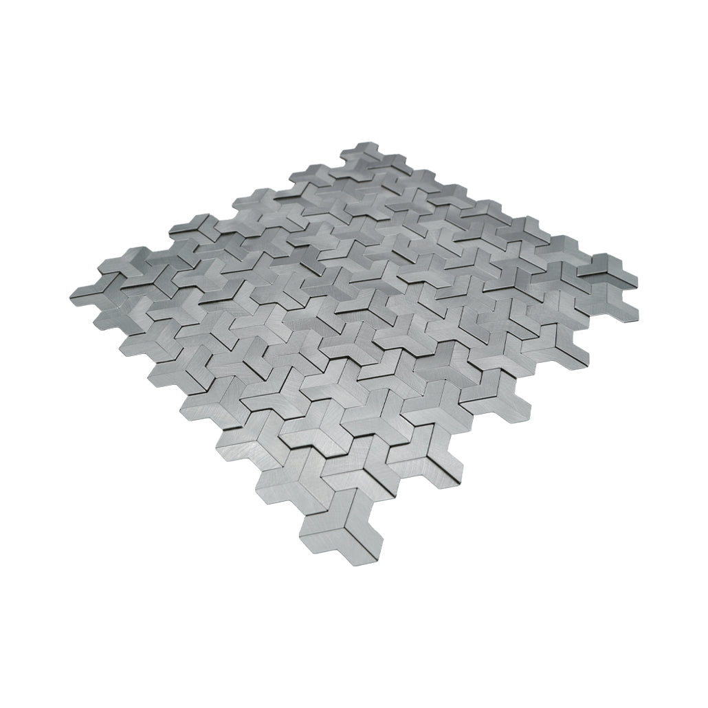 Zelfklevende mozaïektegel Trifold 3D Zilver - productfoto 3