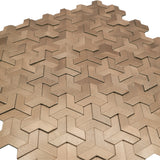 Zelfklevende Mozaïektegels Metaal | Trifold 3D Naturel | 30,3×28 cm | Keuken, Bad & WC