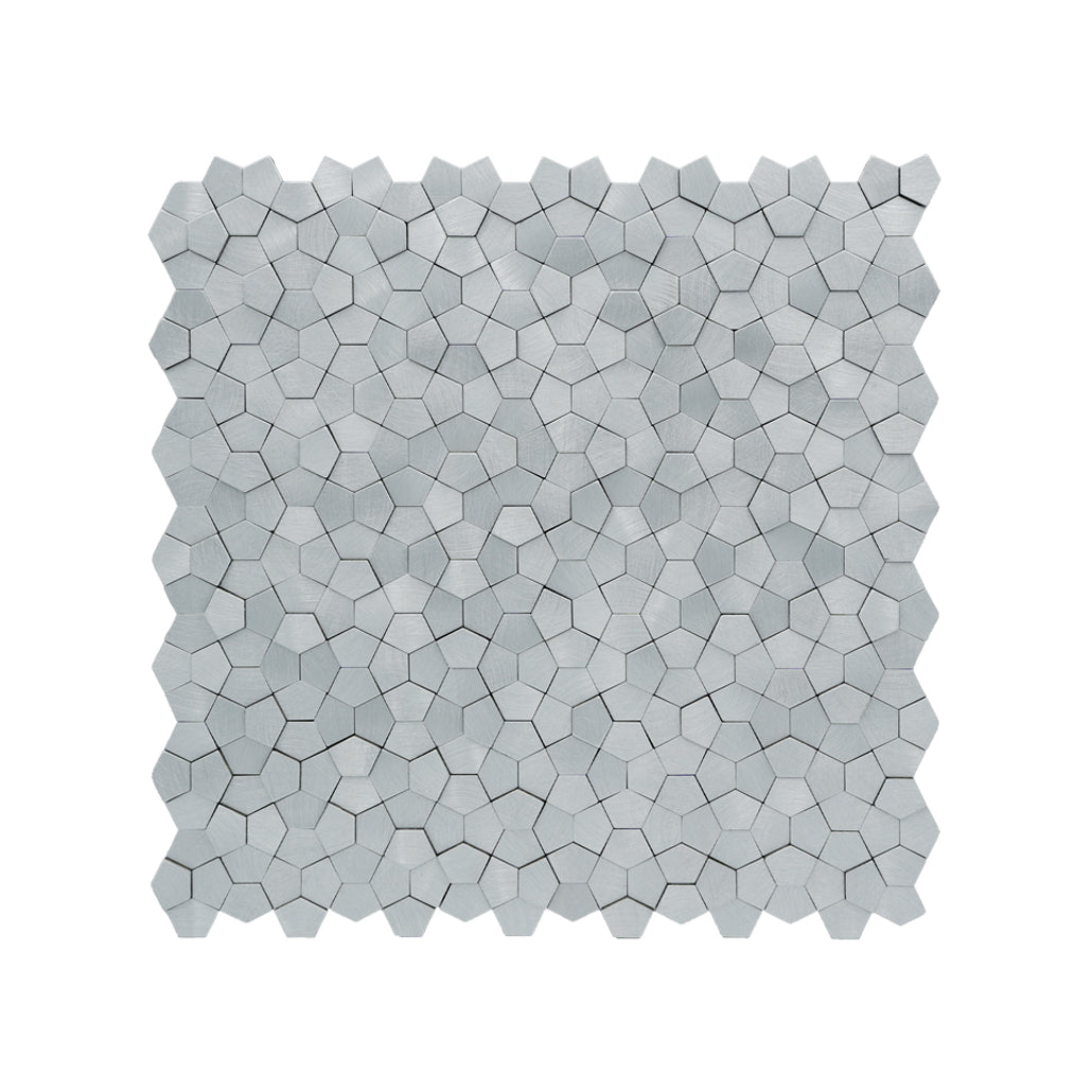 Zelfklevende Mozaïektegels Metaal Pentagon 3D Zilver 28,2×28,2 cm keukenachterwand