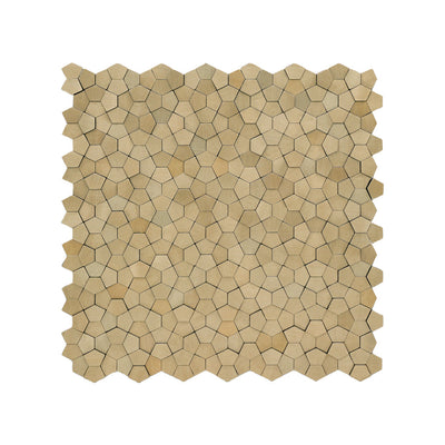 Zelfklevende Mozaïektegels Metaal Pentagon 3D Champagne 28,2×28,2 cm keukenachterwand
