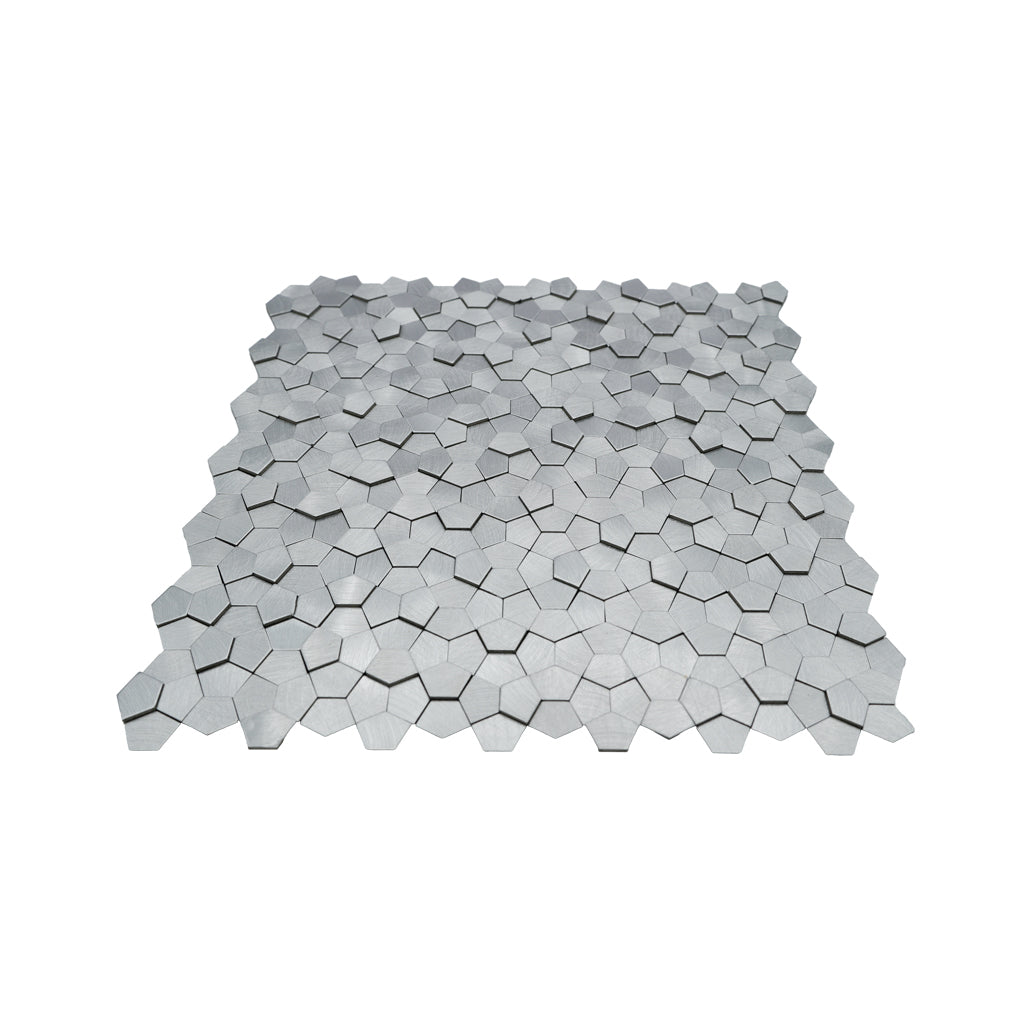 Zelfklevende mozaïektegel Pentagon 3D Zilver - productfoto 2