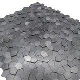 Zelfklevend Mozaïekpaneel | Pentagon 3D Antraciet | 28,2×28,2 cm | Metaal