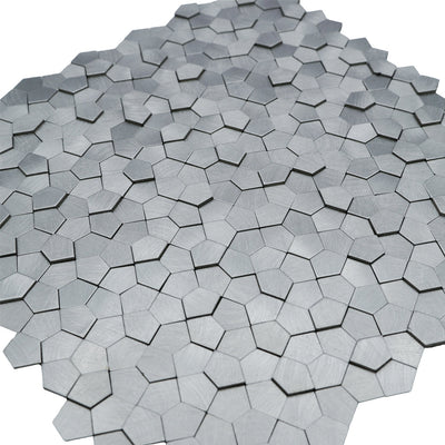 Zelfklevende mozaïektegel Pentagon 3D Zilver - productfoto 4
