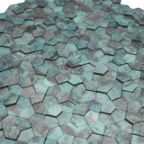 Zelfklevend Mozaïekpaneel | Pentagon 3D Patina Koper | 28,2×28,2 cm | Metaal
