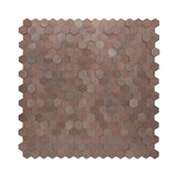 Zelfklevende Mozaïektegels Metaal Mini Hexagon 3D Donkerkoper 29,8×30,7 cm keukenachterwand